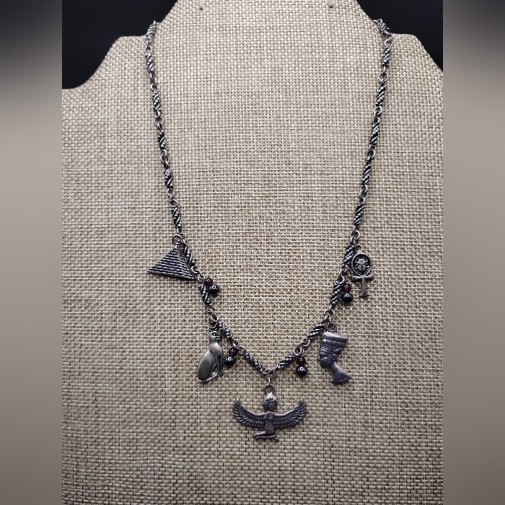 Sterling Egyptian Charm Necklace